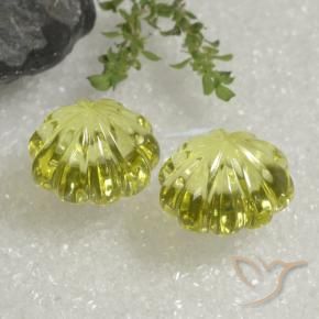 Gemme di Quarzo Giallo medio naturale da 14.39 ct, Taglio a fiore, Trasparente