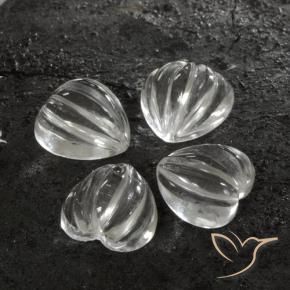 Gemme di Quarzo Bianco trasparente naturale da 6.22 ct, A forma di cuore, Trasparente