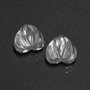 Gemme di Quarzo Bianco naturale da 3.10 ct, A forma di cuore, Trasparente