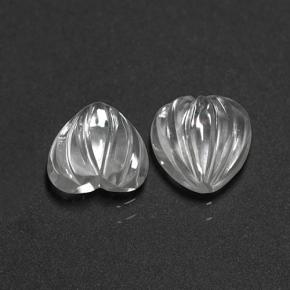 Gemme di Quarzo Bianco naturale da 3.10 ct, A forma di cuore, Trasparente