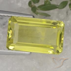Quarzo Giallo Ananas Chiaro naturale da 4.46 ct, Ottagonale / Taglio smeraldo, VVS-VS