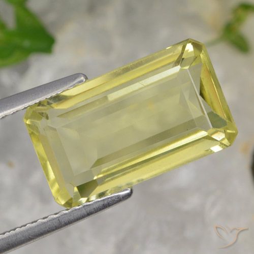 5.64ct Naturale Giallo chiaro Quarzo, Taglio smeraldo, VS