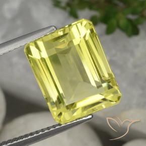 Quarzo Giallo Ananas Chiaro naturale da 9.06 ct, Ottagonale / Taglio smeraldo, VVS-VS