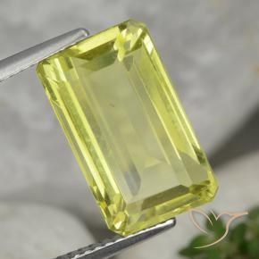Quarzo Limone giallo naturale da 6.90 ct, Ottagonale / Taglio smeraldo, VVS-VS