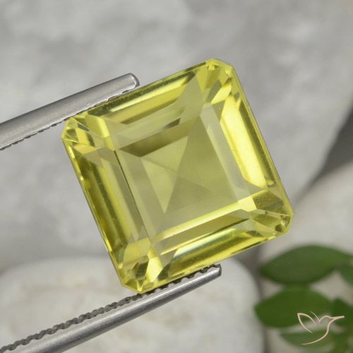 9.98ct Naturale Giallo chiaro Quarzo, Ottagonale / Taglio smeraldo, VVS-VS, Photo A