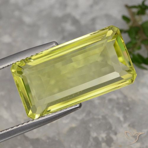 10.27ct Naturale Giallo chiaro Quarzo, Taglio smeraldo, VVS-VS