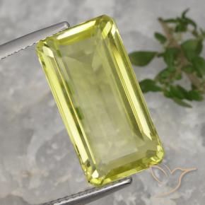 Quarzo Giallo chiaro naturale da 10.27 ct, Ottagonale / Taglio smeraldo, VVS-VS