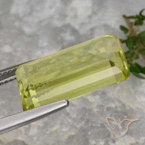 Quarzo Giallo chiaro naturale da 10.27 ct, Ottagonale / Taglio smeraldo, VVS-VS