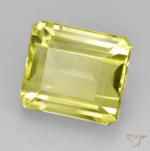 Quarzo Giallo chiaro naturale da 9.31 ct, Ottagonale / Taglio smeraldo, VVS-VS