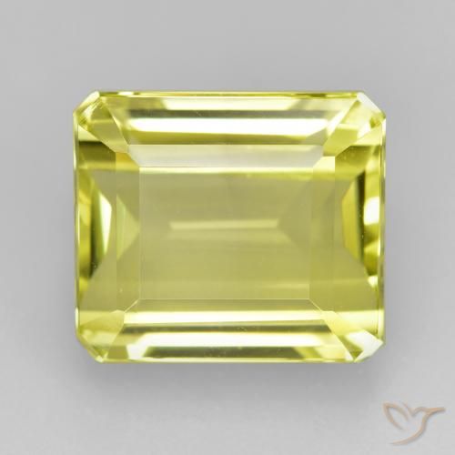 Quarzo Giallo chiaro naturale da 9.31 ct, Ottagonale / Taglio smeraldo, VVS-VS