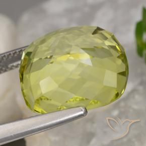 Quarzo Giallo chiaro naturale da 14.34 ct, Cuscino, VVS