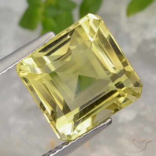 Quarzo Giallo chiaro naturale da 8.55 ct, Ottagonale / Taglio smeraldo, VVS-VS
