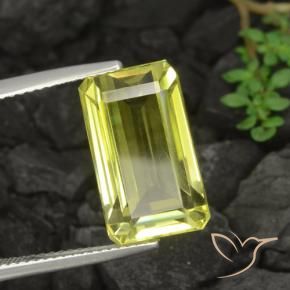 Quarzo Giallo verde naturale da 11.09 ct, Ottagonale / Taglio smeraldo, VVS-VS