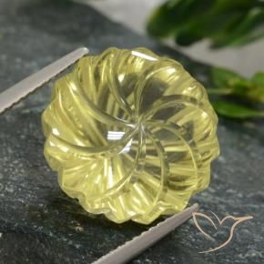 Quarzo Laguna Gialla naturale da 12.61 ct, Taglio a fiore, Trasparente