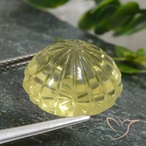 Quarzo Laguna Gialla naturale da 12.61 ct, Taglio a fiore, Trasparente