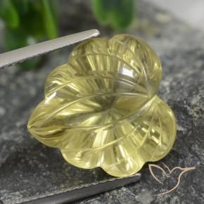 Quarzo Giallo medio-chiaro naturale da 10.42 ct, Taglio a fiore, Trasparente