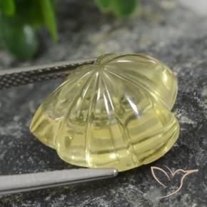 Quarzo Giallo medio-chiaro naturale da 10.42 ct, Taglio a fiore, Trasparente