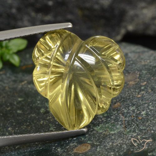 12.04ct Naturale Oro chiaro Quarzo, Taglio a fiore, Trasparente