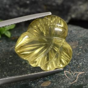 Quarzo Oro chiaro naturale da 12.04 ct, Taglio a fiore, Trasparente