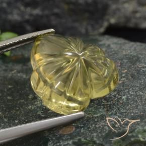 Quarzo Oro chiaro naturale da 12.04 ct, Taglio a fiore, Trasparente