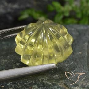 Quarzo Giallo chiaro naturale da 12.77 ct, Taglio a fiore, Trasparente