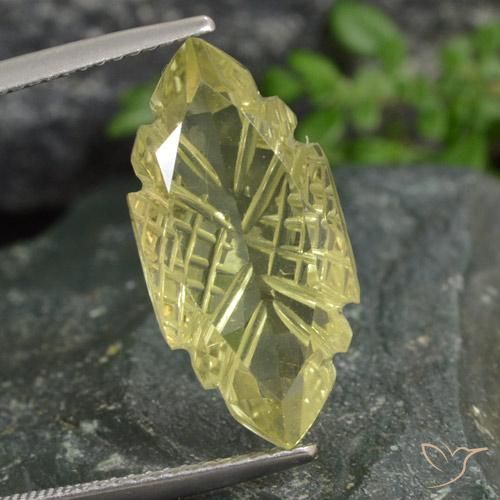 8.48ct Naturale Giallo chiaro Quarzo, Taglio marquise, Trasparente
