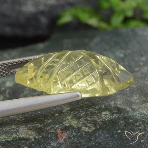 Quarzo Giallo chiaro naturale da 8.48 ct, Taglio marquise, Trasparente