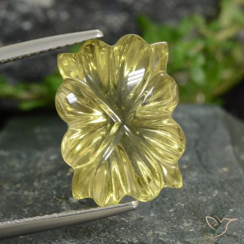 10.48ct Naturale Laguna Gialla Quarzo, Taglio a fiore, Trasparente