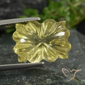 Quarzo Laguna Gialla naturale da 10.48 ct, Taglio a fiore, Trasparente