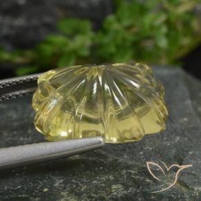 Quarzo Laguna Gialla naturale da 10.48 ct, Taglio a fiore, Trasparente