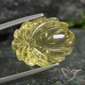 Quarzo Giallo medio-chiaro naturale da 12.77 ct, Taglio a fiore, Trasparente