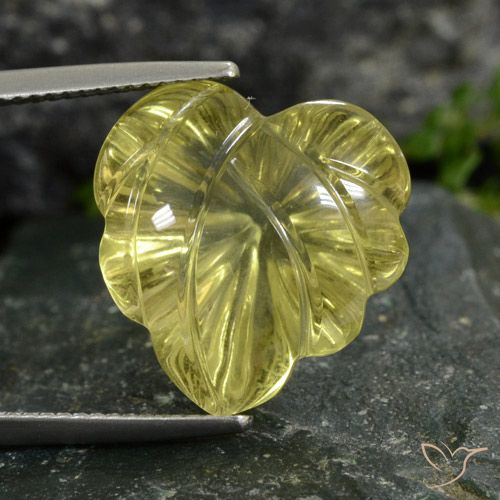 14.18ct Naturale Giallo medio Quarzo, Taglio a fiore, Trasparente