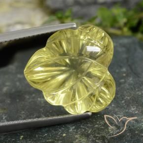 Quarzo Giallo medio naturale da 12.97 ct, Taglio a fiore, Trasparente