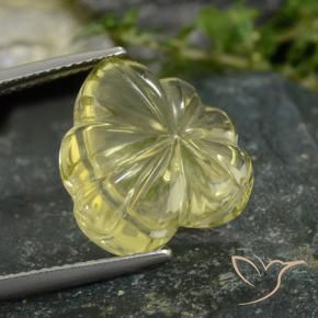 Quarzo Giallo medio naturale da 12.97 ct, Taglio a fiore, Trasparente