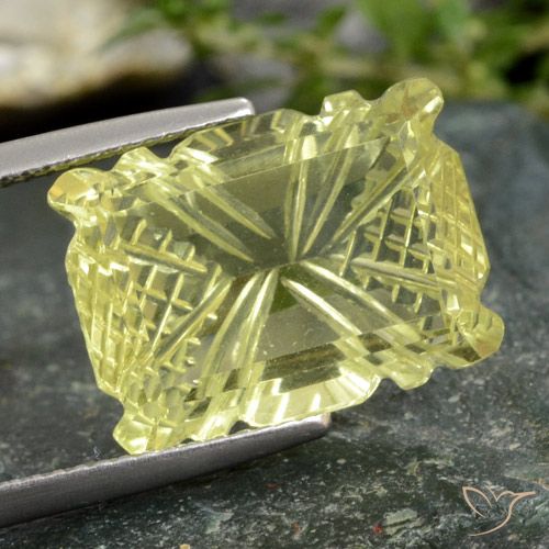 10.05ct Naturale Giallo Ananas Chiaro Quarzo, Cuscino, Trasparente
