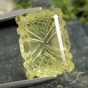 Quarzo Giallo Ananas Chiaro naturale da 10.05 ct, Cuscino, Trasparente