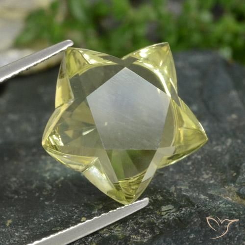 Quarzo Laguna Gialla naturale da 13.81 ct, Taglio a fantasia, Trasparente