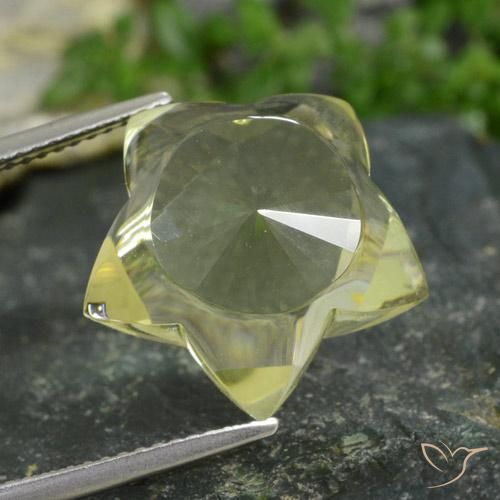 Quarzo Laguna Gialla naturale da 13.81 ct, Taglio a fantasia, Trasparente