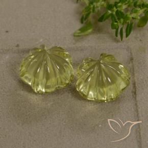 Gemme di Quarzo Giallo chiaro naturale da 8.89 ct, Taglio a fiore, Trasparente