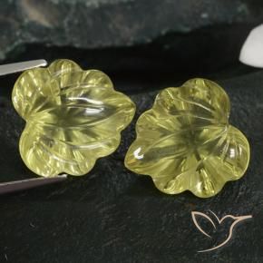 Gemme di Quarzo Giallo chiaro naturale da 13.78 ct, Taglio a fiore, Trasparente