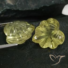Gemme di Quarzo Giallo chiaro naturale da 13.78 ct, Taglio a fiore, Trasparente