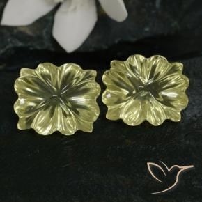 Gemme di Quarzo Giallo medio naturale da 13.43 ct, Taglio a fiore, Trasparente