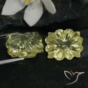 Gemme di Quarzo Giallo medio naturale da 13.43 ct, Taglio a fiore, Trasparente