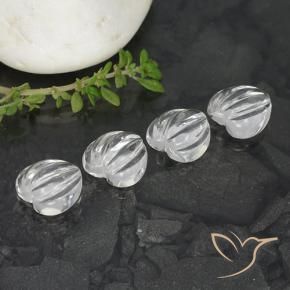 Gemme di Quarzo Bianco trasparente naturale da 6.44 ct, A forma di cuore, Trasparente