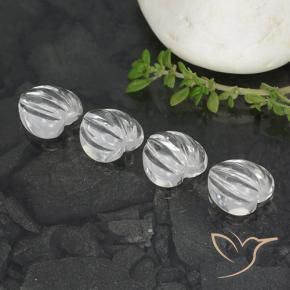 Gemme di Quarzo Bianco trasparente naturale da 6.44 ct, A forma di cuore, Trasparente