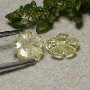 Gemme di Quarzo Giallo medio naturale da 2.15 ct, Taglio a fiore, Trasparente