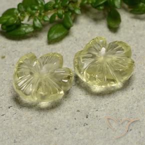Gemme di Quarzo Giallo medio naturale da 5.58 ct, Taglio a fiore, Trasparente