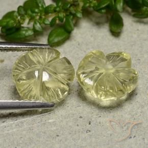 Gemme di Quarzo Giallo medio naturale da 5.58 ct, Taglio a fiore, Trasparente