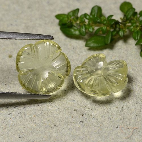 5.37ctw Naturale Giallo crema pallido Quarzo, Taglio a fiore, Trasparente, Photo A