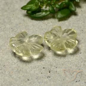 Gemme di Quarzo Giallo crema pallido naturale da 2.39 ct, Taglio a fiore, Trasparente